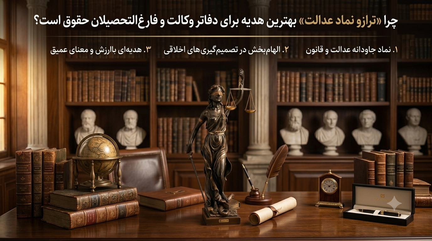 چرا «ترازو نماد عدالت» بهترین هدیه برای دفاتر وکالت و فارغ‌التحصیلان حقوق است؟