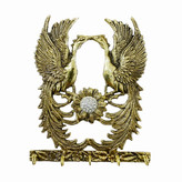 جاکلیدی مدل سیمرغ برنجی هندی لوکس و ظریف با بالهای حکاکیشده دستساز متالوکس