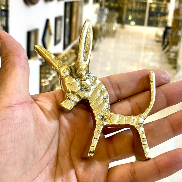 دکوری برنجی مدل الاغ گوش دراز هندی لوکس و ظریف با جزئیات دستساز متالوکس