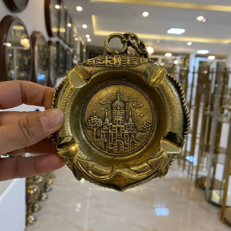 جاسیگاری برنزی طرح لنگر دکوری و کاربردی لوکس متالوکس