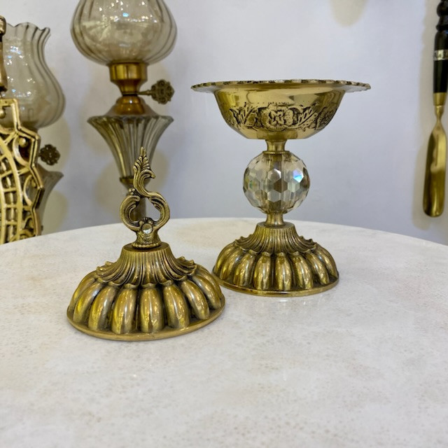 قندان آناناسی پایه کریستال برنجی لوکس و پذیرایی متالوکس