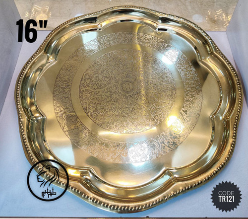 سینی شش پهلو طرح دار 12/14/16 اینچ