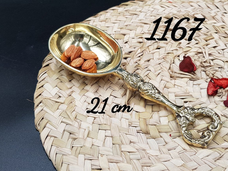 قاشق آجیل خوری برنجی دکوری و کاربردی برای سرو تنقلات کد 1167 ساخت متالوکس مشهد