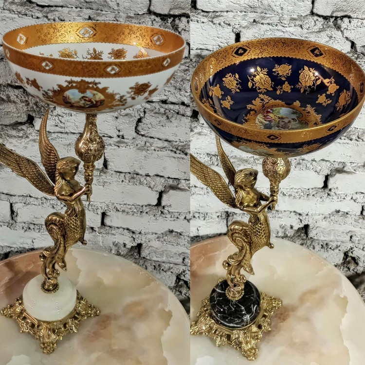 میوه خوری طرح فرشته ساخته شده از برنج مرغوب با آبکاری طلاکوب برند متالوکس