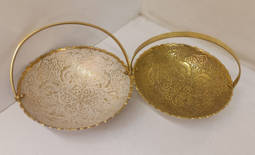 شکلات خوری سبدی طرح گل برنجی