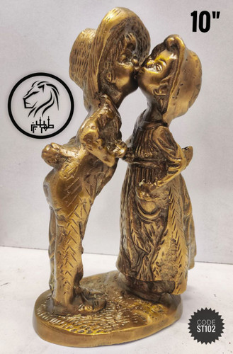 مجسمه دختر و پسر قلم دست برنز آنتیک