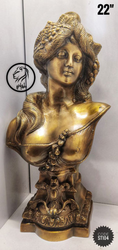 مجسمه نیم تنه بانو برنزی آنتیک