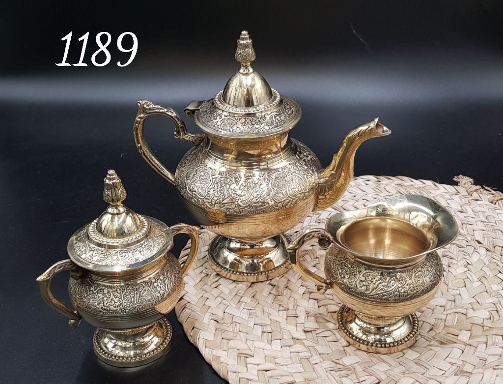 ست عصرونه خوری سه تیکه برنجی کد1189
