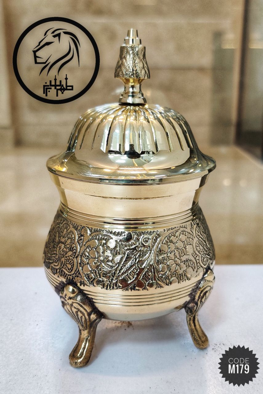 قندان 4 پایه طرح طاووس برنجی