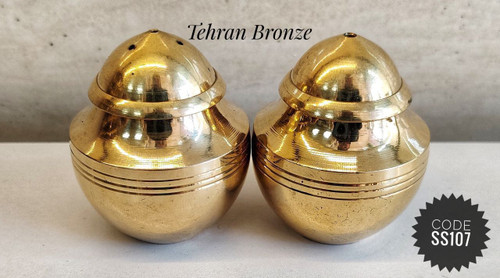 نمک پاش و فلفل پاش تمام برنز مدل خمره ای جفتی