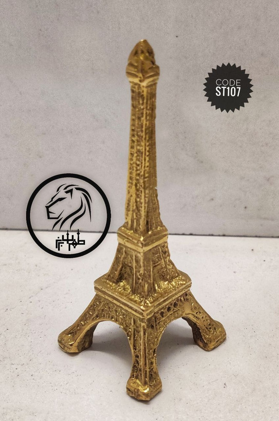 مجسمه برنجی طرح برج ایفل ساخت هند با درخشش طلایی و ظرافت بالا