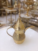 دله قهوه خوری برنجی سایز کوچک با نقوش برجسته طاووس