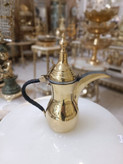 دله قهوه عربی برنجی با روکش قلع نقرهای رنگ، طراحی یکتیکه و ساده سایز ۱۰ در فروشگاه متالوکس