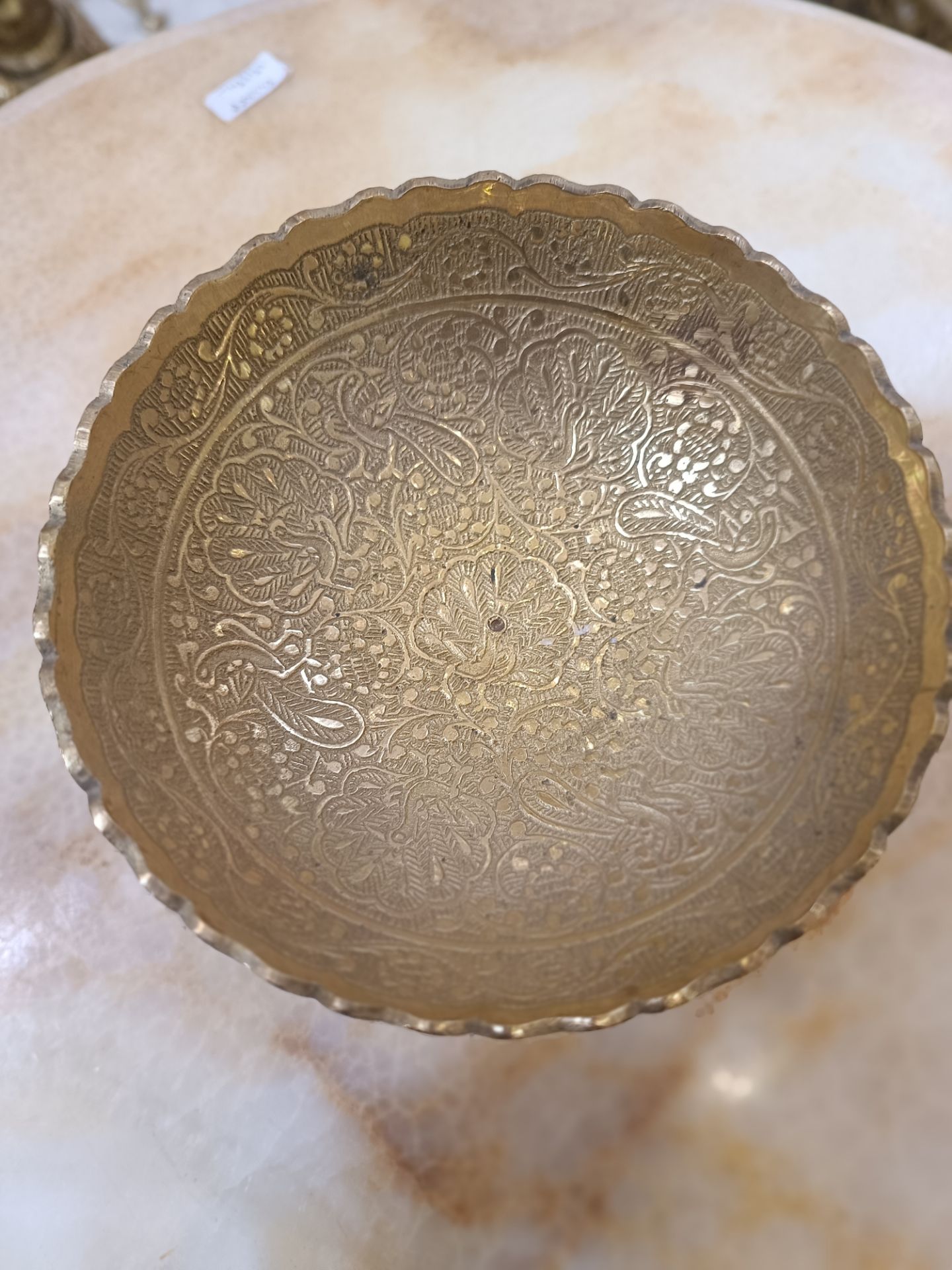 پیاله پایه دار لب ریز طرح طاووس دور رینگ برنجی لوکس و هنرمندانه برند متالوکس