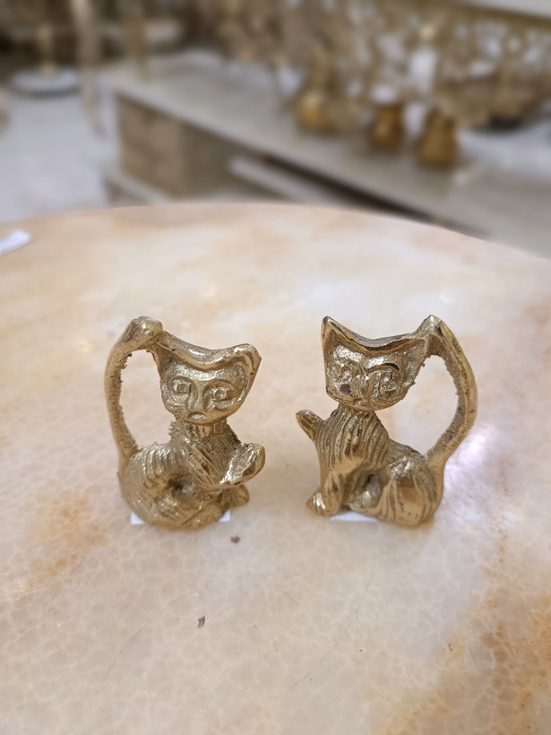 مجسمه گربه کوچک برنجی دکوری برند متالوکس