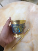 هاون میناکاری برنجی هندی لوکس و تزئینی در فروشگاه متالوکس