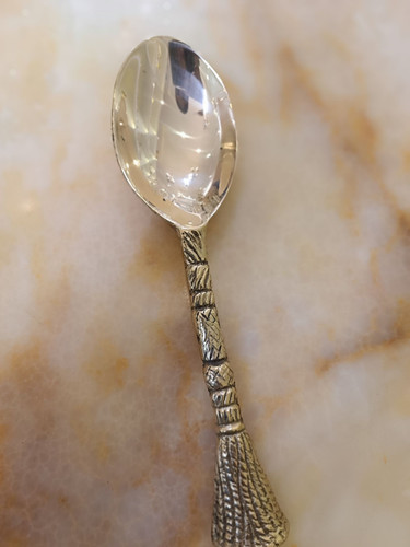 قاشق آجيل دسته استخواني طلايي برنجی