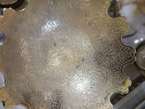 میوه خوری برنجی لب قلعه طرح طاووس ۱۳ اینچ نیم نقش متالوکس