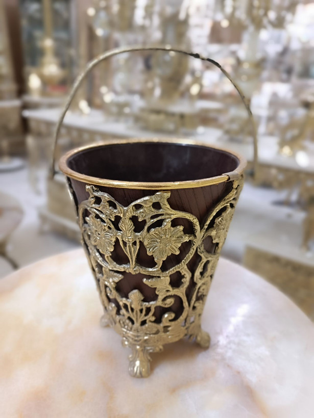 سطل مینی برنجی با طراحی لوکس و جمعوجور متالوکس