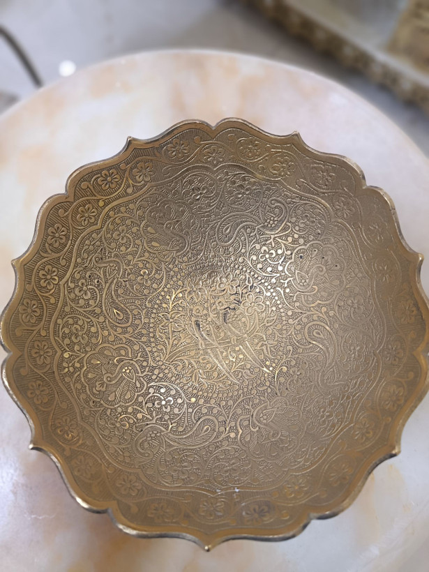 آجیل خوری دو طوطی ۸ اینچ برنجی هندی دکوری لوکس متالوکس