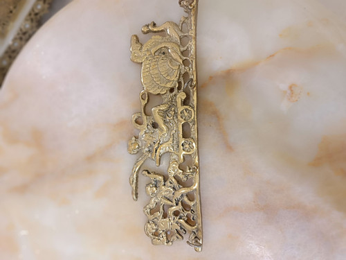 جاکليدي فرشته کالسکه سوار برنجی