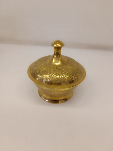 قندان طرح گل سايز کوچيک برنجی
