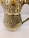دله سنگین برنجی بزرگ طرح گل مناسب قهوه عربی و دکوراسیون متالوکس