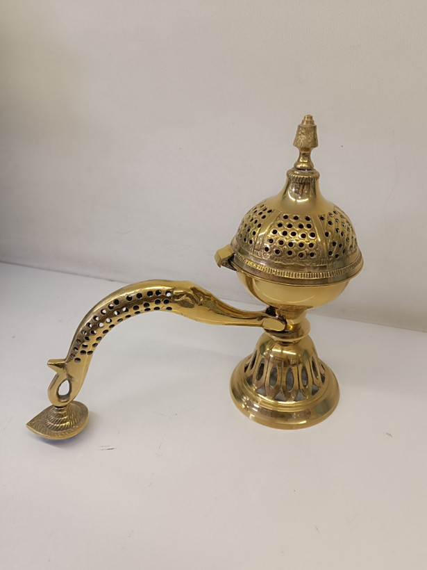 اسپند دودکن دسته خرطومی برنجی دکوری و سنتی متالوکس