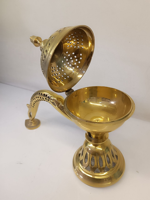 اسپند دودکن دسته خرطومی برنجی دکوری و سنتی متالوکس