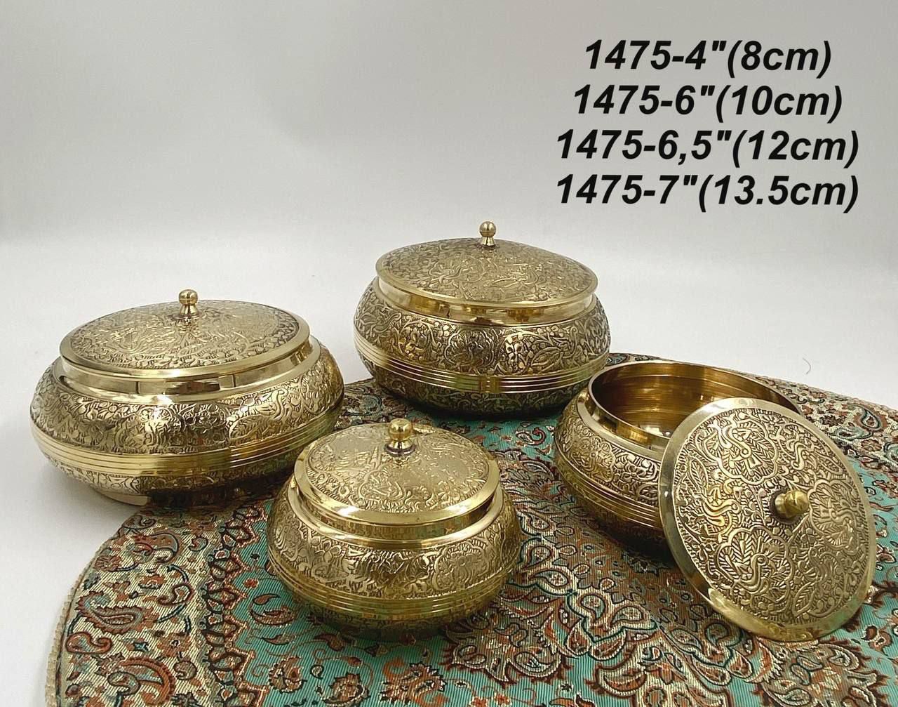 قندان و شکلات خوری برنجی نیو بلچ  در 3سایز مختلف کد 1475