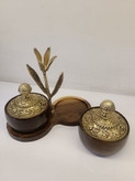 اردوخوری چوبی دوتایی مدل شیدا با طراحی شیک و طبیعی مناسب سرو تنقلات و مزه محصول فروشگاه متالوکس
