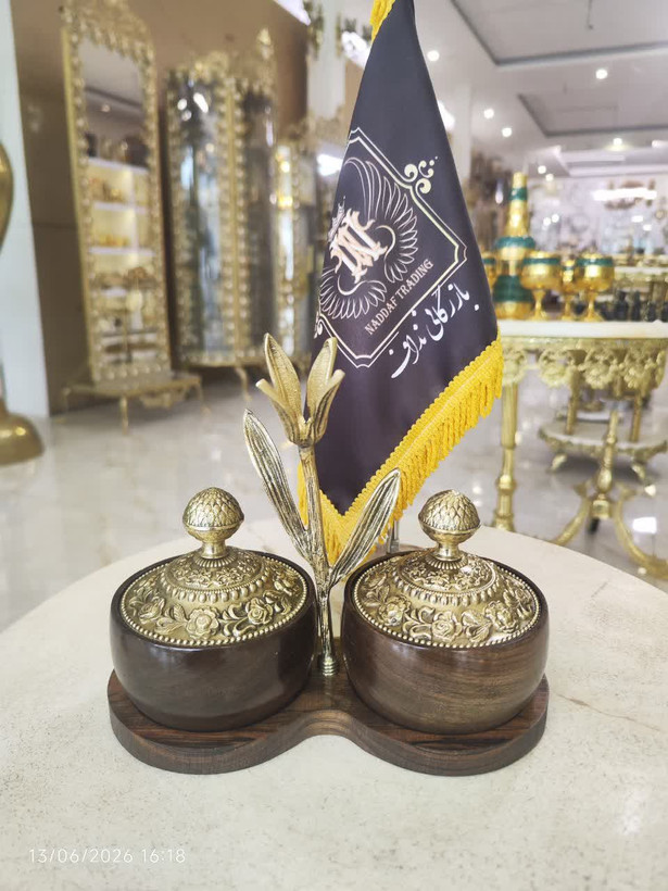 اردوخوری چوبی دوتایی مدل شیدا با طراحی شیک و طبیعی مناسب سرو تنقلات و مزه محصول فروشگاه متالوکس