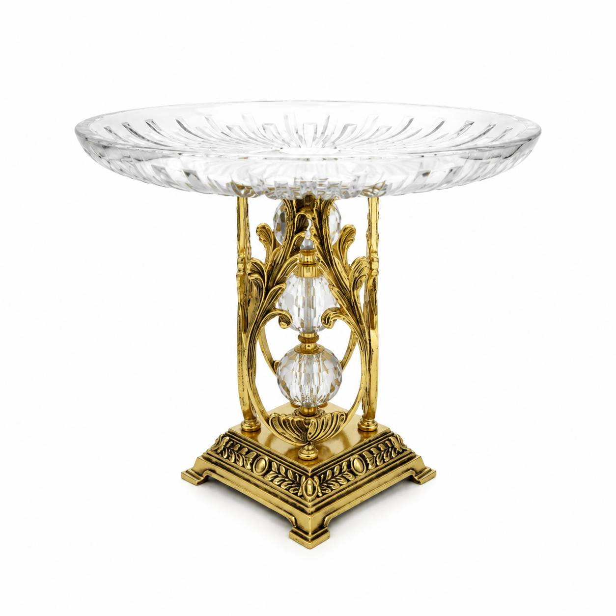 شیرینی خوری برنجی و کریستال مدل آرشام