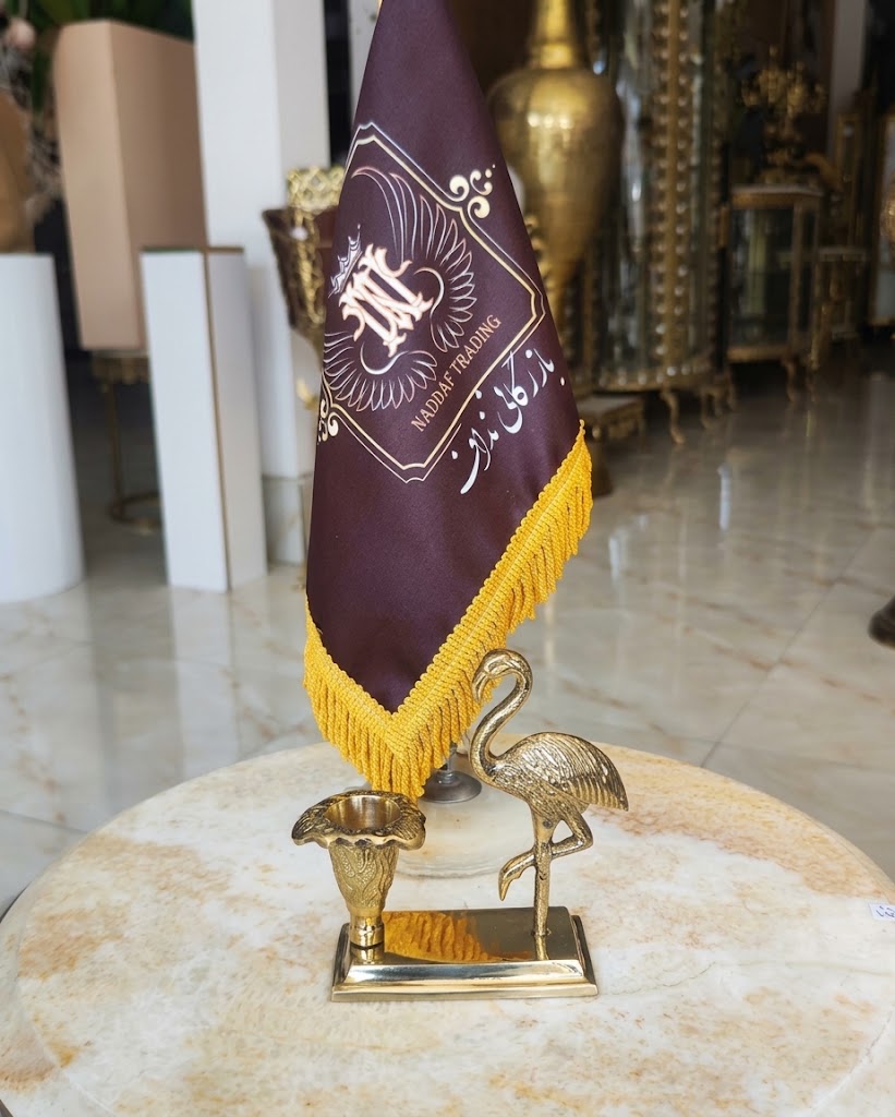شمعدان و مجسمه برنجی طرح فلامینگو لوکس و درخشان برای دکوراسیون منزل فروشگاه متالوکس