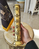 جاعودی برنجی استوانهای لوکس و درخشان با طراحی اصیل مناسب دکوراسیون و رایحه درمانی فروشگاه متالوکس